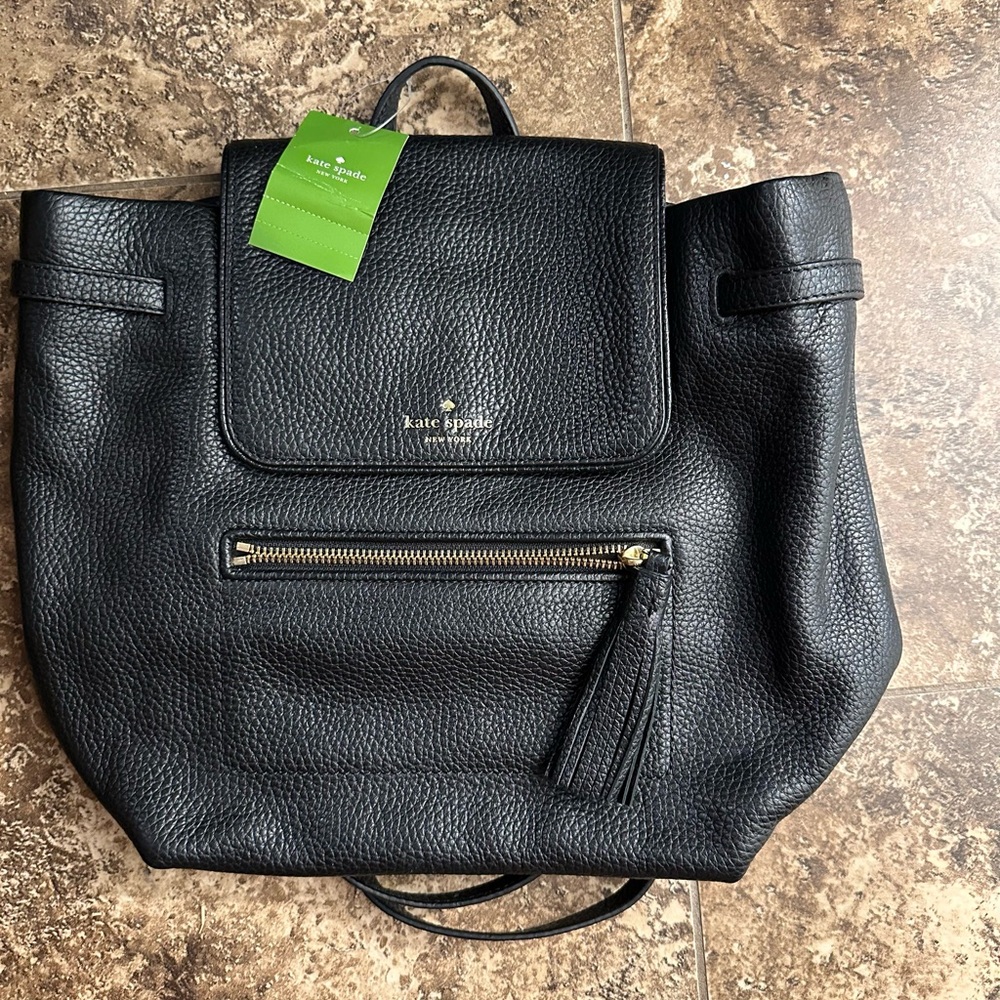 Kate Spade Textured Black Backpack
